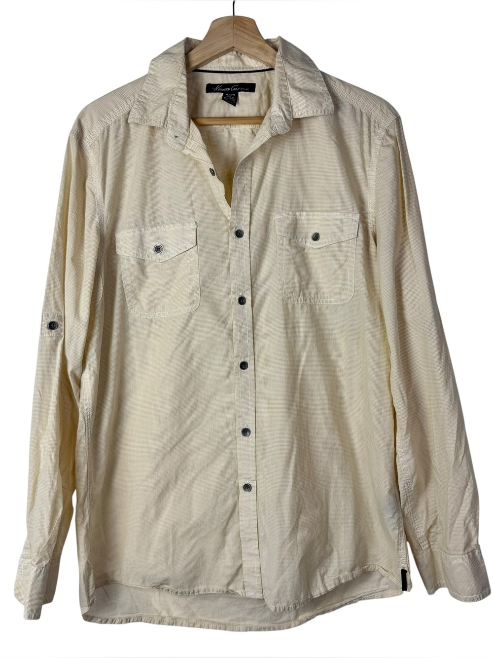 Kenneth‎ Cole Light Yellow Long Sleeve Button Down M